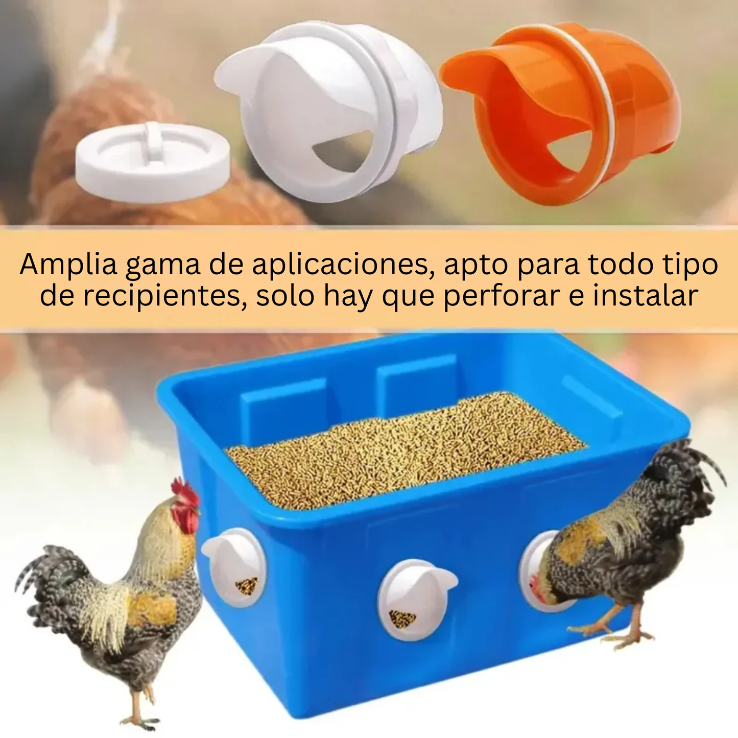 Porta de Alimentação Automática para Galinhas e Patos para Todos os Tipos de Baldes – Inclui Broca Serra Copo