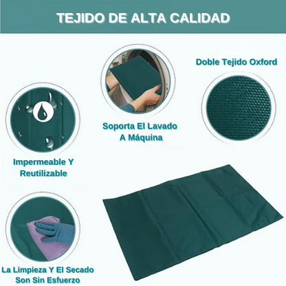 Tela deslizante tubular utilizada para el traslado de pacientes en hospitales y para el cuidado a domicilio de ancianos y personas con discapacidad.