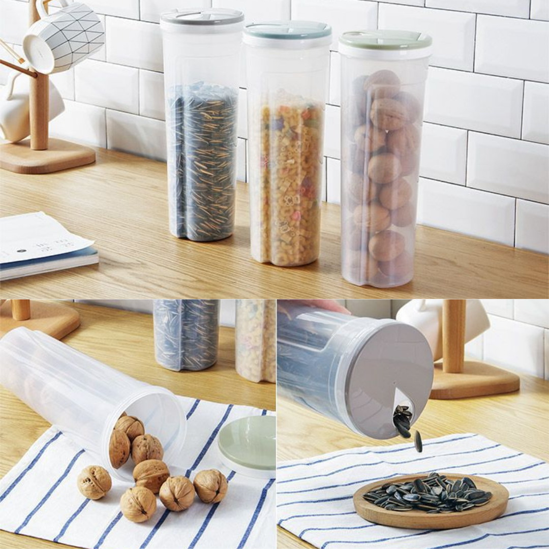 Contenedor de almacenamiento para espaguetis, cereales y otros alimentos, hecho de plástico PP5 de alta calidad y diseño versátil