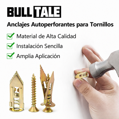 Kit Con 50 Piezas De Anclajes Y Tornillos Para Drywall, Madera Y Contrachapado