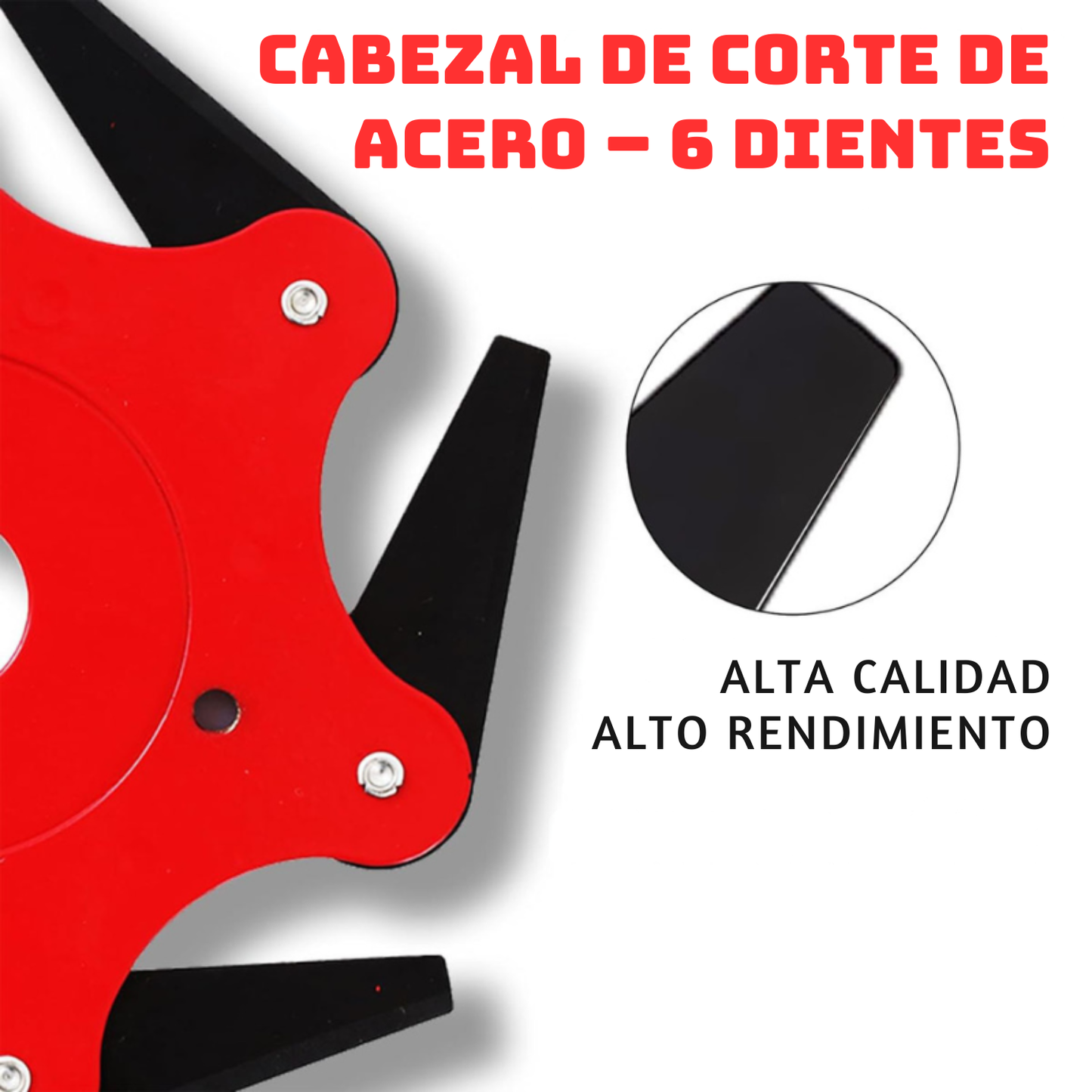 Cabezal de corte con 6 cuchillas para desbrozadora - Accesorios incluidos