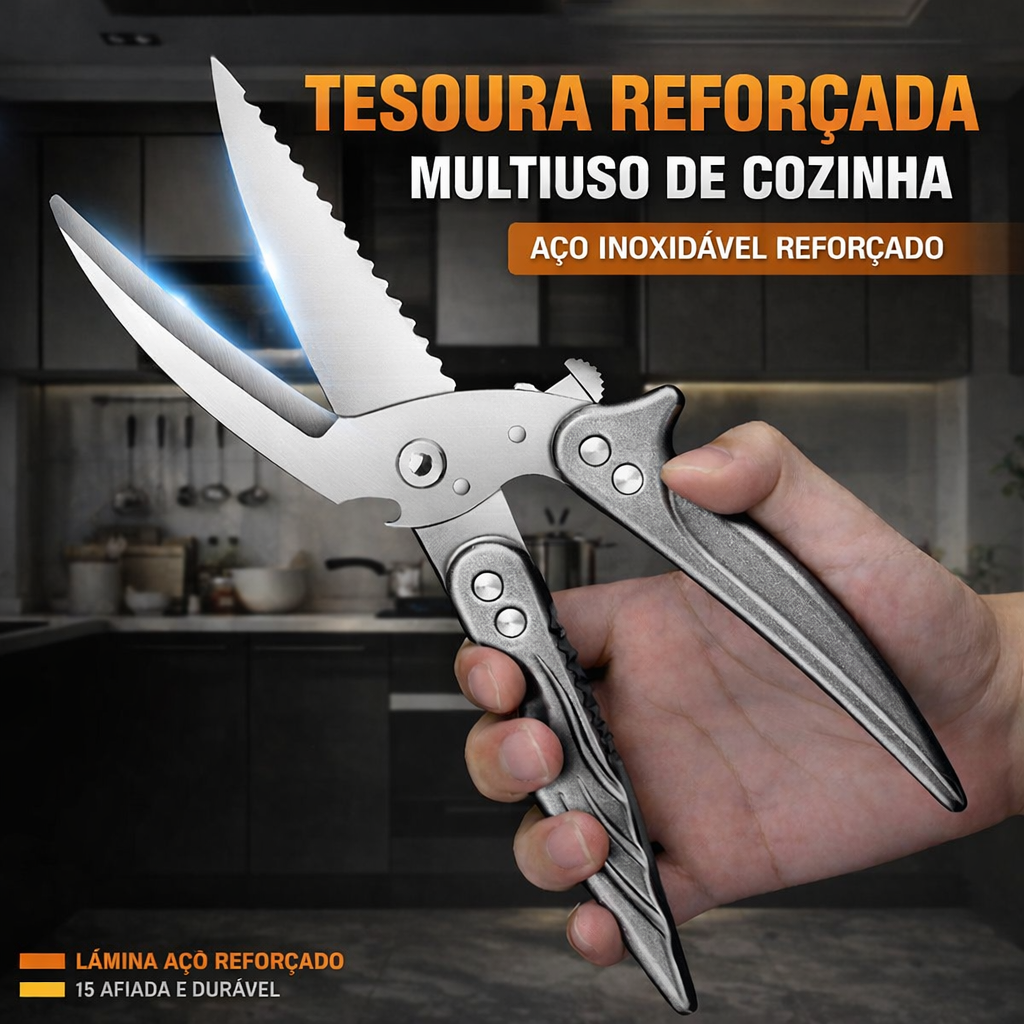 Tijeras Desmontables Para Cortar Huesos De Pollo, Tijeras De Cocina Multifuncionales De Acero Inoxidable, Afiladas Y Resistentes (Color Plata)