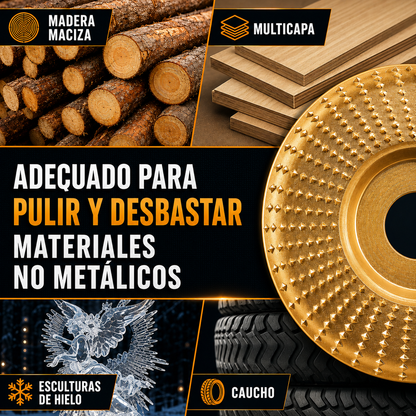 Set De 3 Discos De Desbaste De Acero Al Carbono Para Madera (Plano – Curvo – Inclinado)
