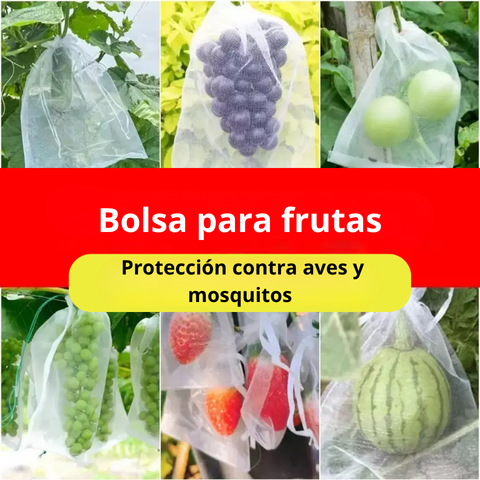 Sacos de malla transpirables y reutilizables para la protección de frutas y verduras – Protege contra insectos, moscas de la fruta y aves