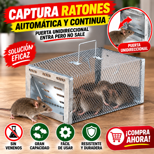 BestSeller™ - Trampa humanitaria de jaula para capturar ratas, ratones y ardillas vivos