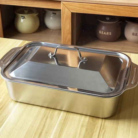 Bandeja De Cocina De Acero Inoxidable SUS304 Para Ollas Calientes, Pescado Al Vapor, Hornear Y Almacenar Alimentos