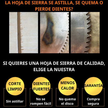 Disco de corte de aleación multifuncional 18T de 110 mm – corta madera, metal, PVC y aluminio