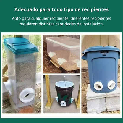 Puerta de alimentación automática para gallinas y patos para todo tipo de cubos – incluye broca tipo sierra de corona