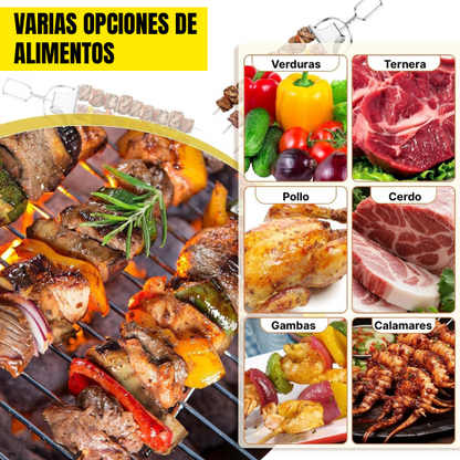 Brochetas BBQ De 3 Vías Con Deslizador