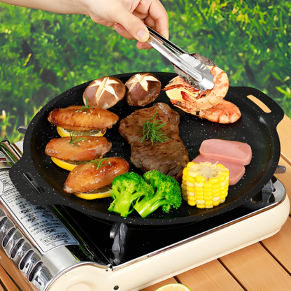 Sartén parrilla universal para cocina de gas, cocina de inducción y llama abierta