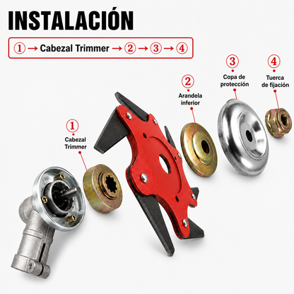 Cabezal De Corte De 6 Dientes De Acero (Accesorios Incluidos)