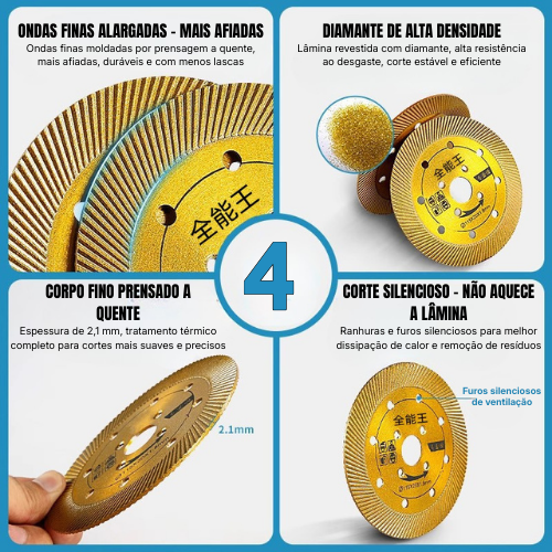 Disco de Corte Diamantado Multifunción 5 en 1 – Corte, Desbaste, Apertura de Ranuras, Modelado y Acabado de Superficies