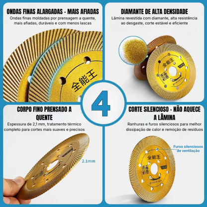 Disco de Corte Diamantado Multifunción 5 en 1 – Corte, Desbaste, Apertura de Ranuras, Modelado y Acabado de Superficies