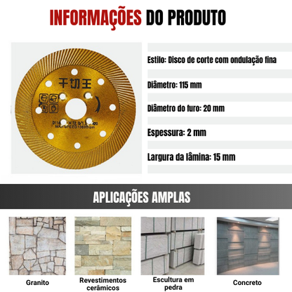 Disco de Corte Diamantado Multifunción 5 en 1 – Corte, Desbaste, Apertura de Ranuras, Modelado y Acabado de Superficies