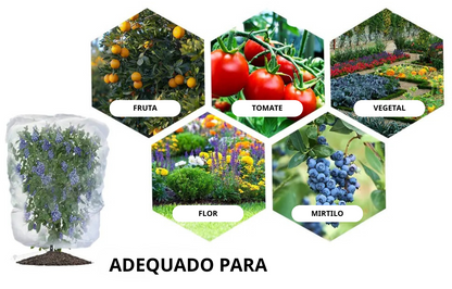 Sacos De Malha Respiráveis Reutilizáveis Para Proteção De Frutas E Vegetais – Proteja Contra Insetos, Moscas-Das-Frutas E Pássaros