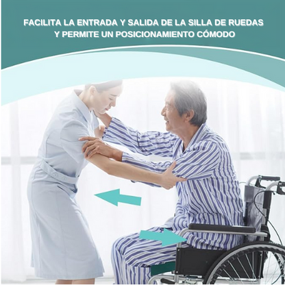 Tela deslizante tubular utilizada para el traslado de pacientes en hospitales y para el cuidado a domicilio de ancianos y personas con discapacidad.