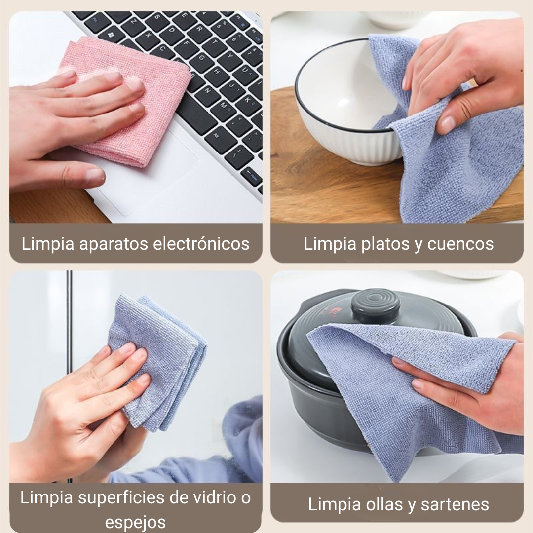 BestSeller™ – Paño de Limpieza Extraíble de Microfibra, Súper Absorbente, Reutilizable, Uso en Seco y Húmedo, Ideal para Cocina y Hogar