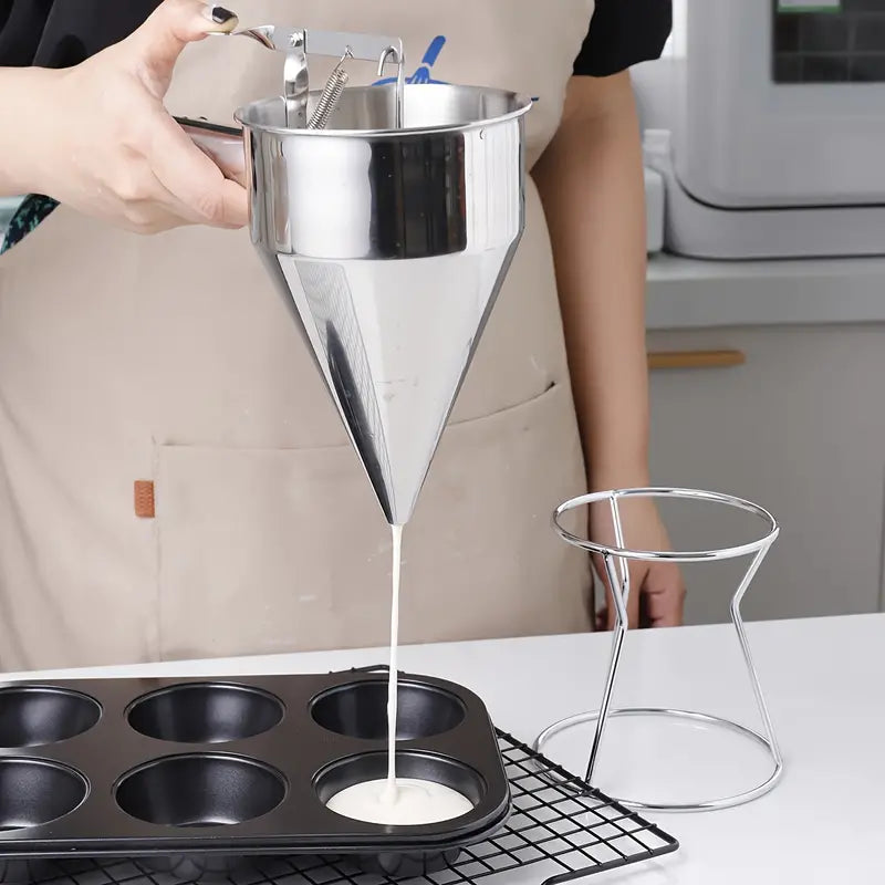 Dispensador De Masa De Acero Inoxidable Con Mango Y Soporte