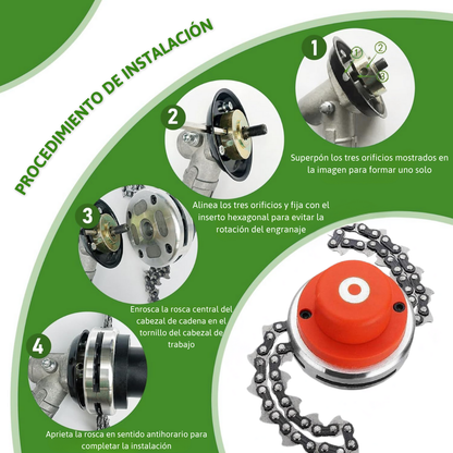 Cabezal de corte con cadena – Potente accesorio universal para desbrozadoras