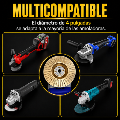 Set De 3 Discos De Desbaste De Acero Al Carbono Para Madera (Plano – Curvo – Inclinado)