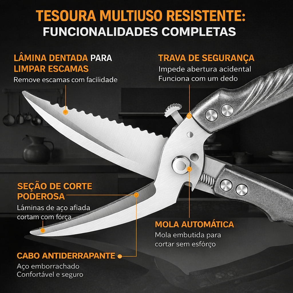 Tijeras Desmontables Para Cortar Huesos De Pollo, Tijeras De Cocina Multifuncionales De Acero Inoxidable, Afiladas Y Resistentes (Color Plata)