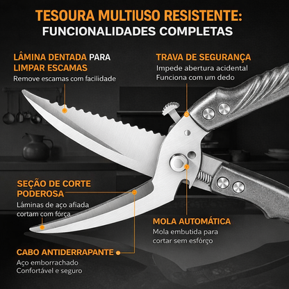 Tijeras Desmontables Para Cortar Huesos De Pollo, Tijeras De Cocina Multifuncionales De Acero Inoxidable, Afiladas Y Resistentes (Color Plata)