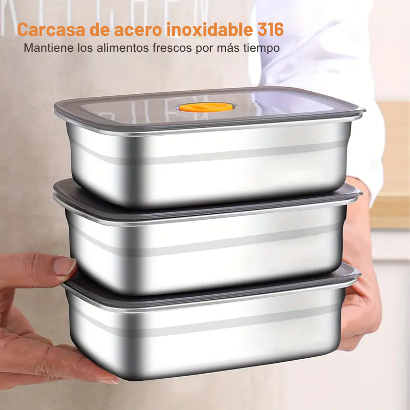 Bandeja de acero inoxidable 316 – Una solución segura y práctica para conservar los alimentos (19x14x6cm)