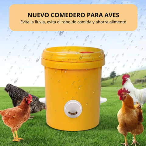 Comedero automático para gallinas y patos para todo tipo de cubos – Incluye broca y sierra de corona