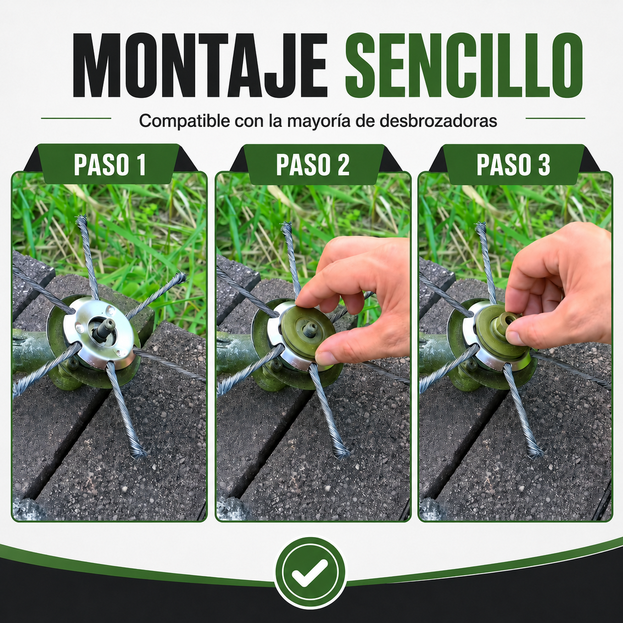 Cabezal de acero al carbono para desbrozadora – potente, resistente y universal