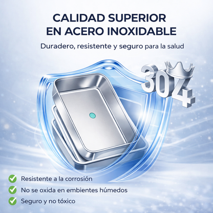 Contenedores de acero inoxidable SUS304 (25 × 20 × 6 cm)