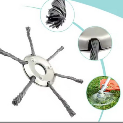 El cabezal del cortacésped tiene 6 ramas tejidas con alambre de acero resistente