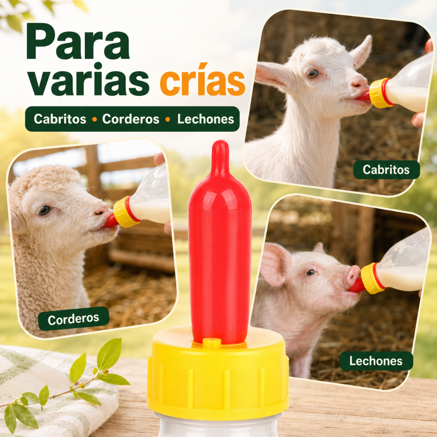 Tetina ganadera de silicona para crías – Para cabritos, corderos y lechones