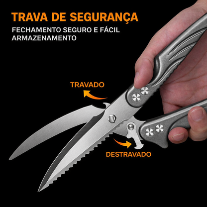 Tijeras Desmontables Para Cortar Huesos De Pollo, Tijeras De Cocina Multifuncionales De Acero Inoxidable, Afiladas Y Resistentes (Color Plata)