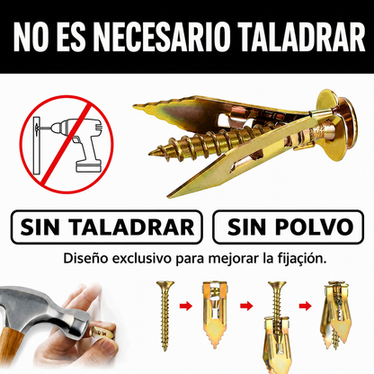 Kit Con 50 Piezas De Anclajes Y Tornillos Para Drywall, Madera Y Contrachapado