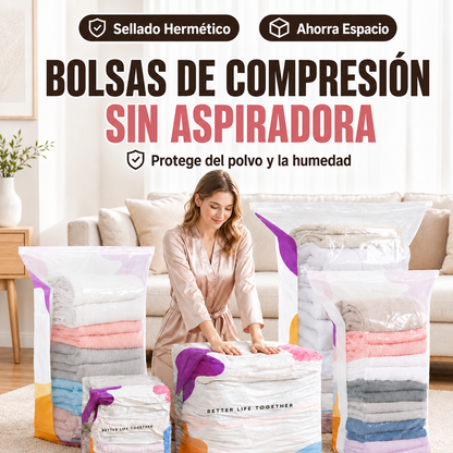 Bolsas De Almacenamiento Al Vacío 3D Sin Bomba – Compresión Rápida En 3 Segundos