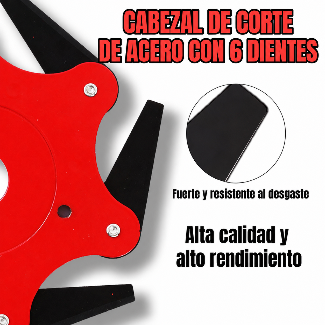 Cabezal De Corte De 6 Dientes De Acero (Accesorios Incluidos)