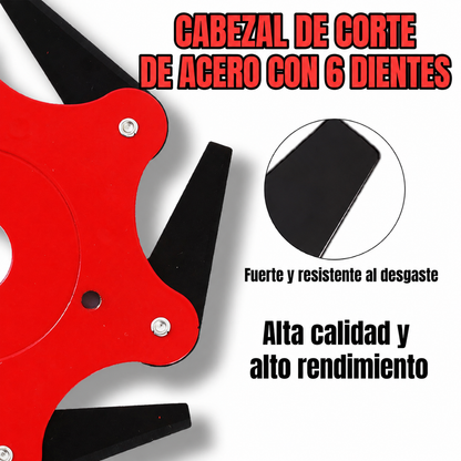 Cabezal De Corte De 6 Dientes De Acero (Accesorios Incluidos)