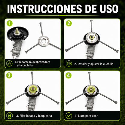El Cabezal Del Cortacésped Tiene 3 Ramas Tejidas Con Alambre De Acero Resistente
