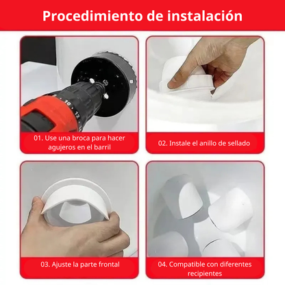 Puerta de alimentación automática para gallinas y patos para todo tipo de cubos – incluye broca tipo sierra de corona