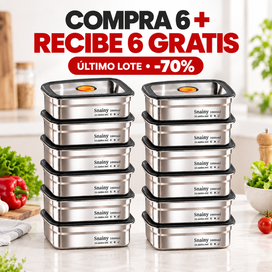 Recipiente Hermético De Acero Inoxidable 316 Antibacteriano (19x14x6cm)
