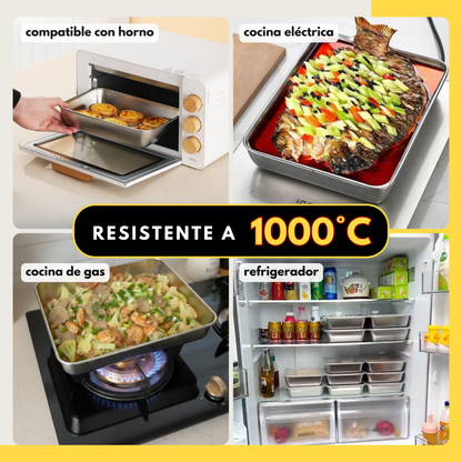 [Compra 6 y llévate 3 gratis] Recipiente para Alimentos de Acero Inoxidable 304 – Frescura Prolongada y Máxima Seguridad