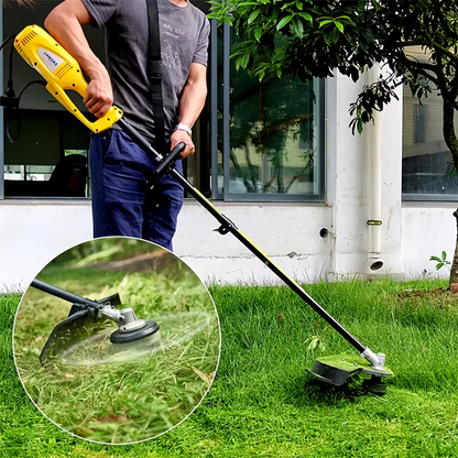 El cabezal del cortacésped tiene 6 ramas tejidas con alambre de acero resistente.