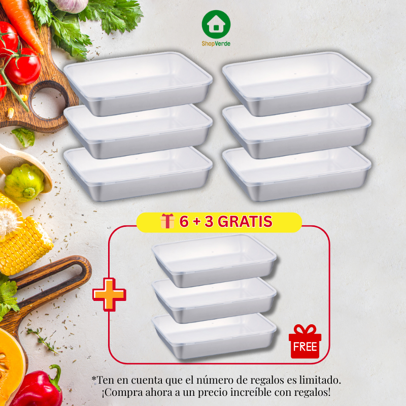 [🎁 OFERTA LIMITADA SOLO HOY] SUS304 Cajas de Acero Inoxidable – Saludables, Premium y Aptas para Microondas (25 x 20 x 6 cm)