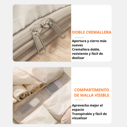 Bolso organizador de viaje multifuncional 10 en 1 que ahorra espacio y se pliega fácilmente