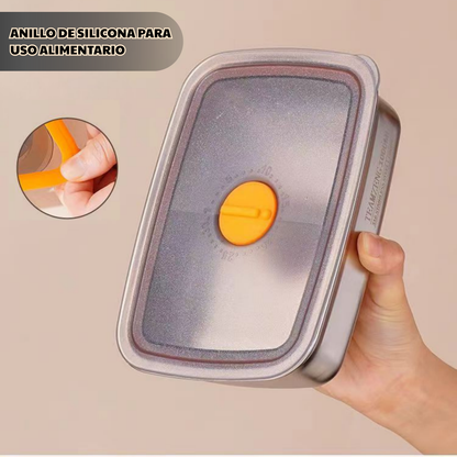 Recipiente Hermético De Acero Inoxidable 316 Antibacteriano (19x14x6cm)