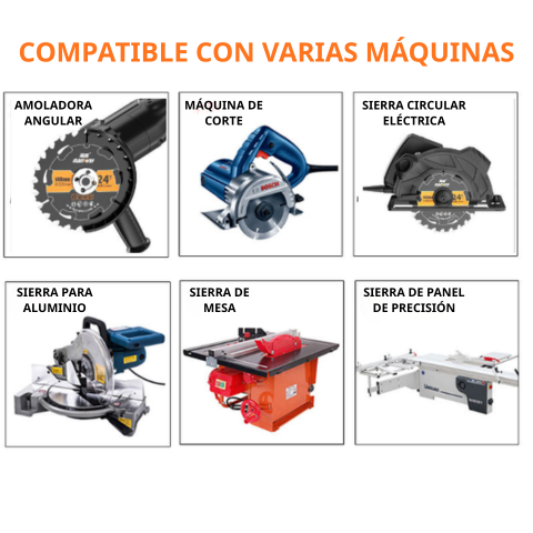 Disco de corte de aleación multifuncional 18T de 110 mm – corta madera, metal, PVC y aluminio
