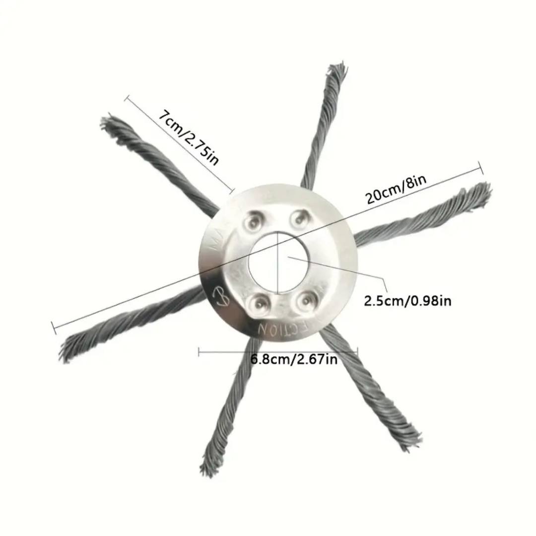 El cabezal del cortacésped tiene 6 ramas tejidas con alambre de acero resistente