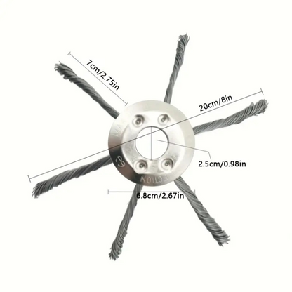 El cabezal del cortacésped tiene 6 ramas tejidas con alambre de acero resistente
