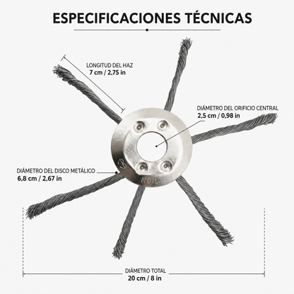 Cabezal de acero al carbono para desbrozadora – potente, resistente y universal