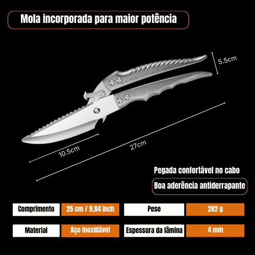 Tijeras Desmontables Para Cortar Huesos De Pollo, Tijeras De Cocina Multifuncionales De Acero Inoxidable, Afiladas Y Resistentes (Color Plata)
